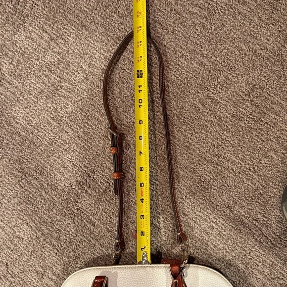 Dooney & Bourke Pebble Grain Zip Zip Satchel in White - Picture 13 of 15